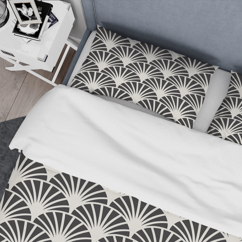 Retro Art Deco - Mid century bedding set - Modern Mid-century Bed cover set, King Duvet Cover + 2 Shams