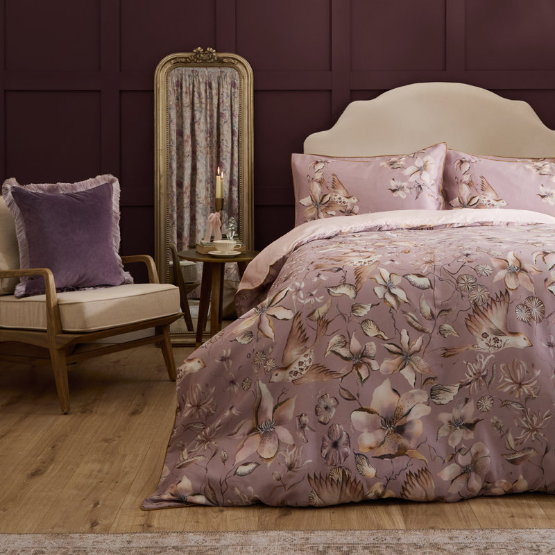 Floella Cotton Floral Duvet Cover Set with Pillowcases Included, Kingsize Duvet Cover + 2 Standard Pillowcases