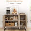 Buffet moderne, buffet avec tablettes réglables, chêne