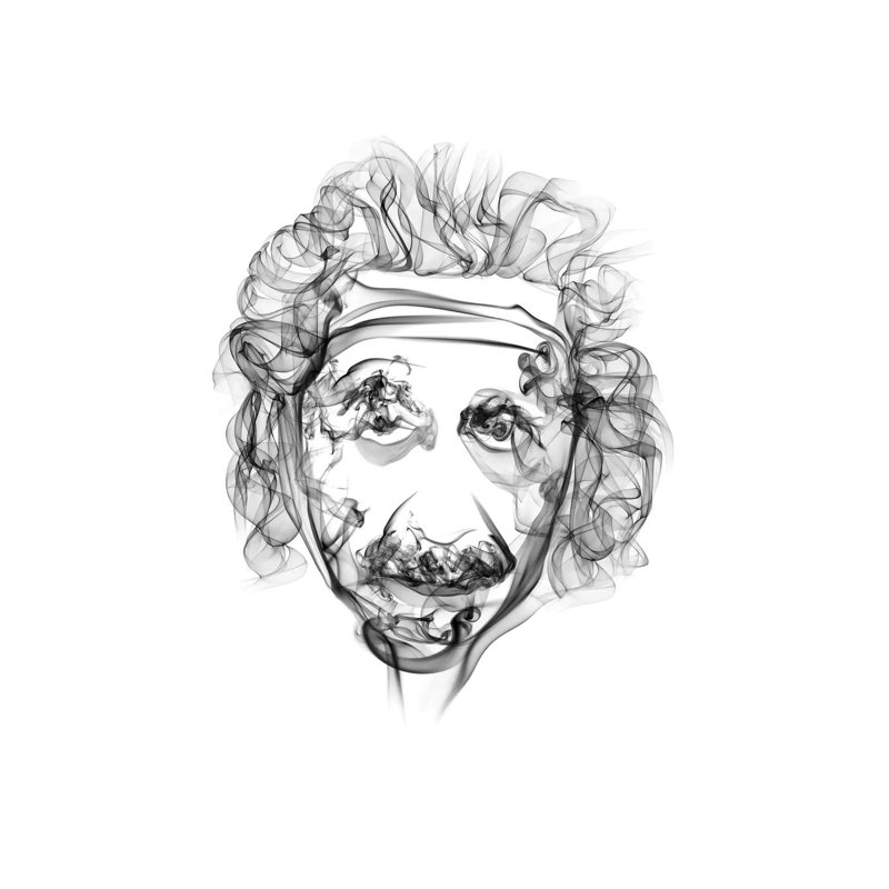 « Albert Einstein » par octave Mielu, reproduction d’art, Pas de tapis, Toile tendue, H 26 po x l 18 po x 1,5 po