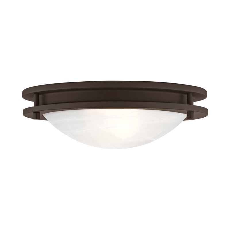 Plafonnier encastré 2 lumières Adrielle, Bronze, H 3,5 po x l 11 po x P 11 po
