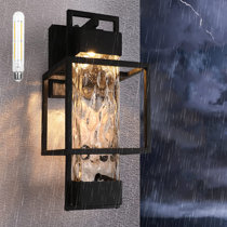 Lampes de porche avec prise GFCI - Lanterne murale d'extérieur à Anpty du  crépuscule à l'aube - Éclairage extérieur étanche IP65 - Applique  extérieure pour maison, terrasse, garage (ampoules non : 