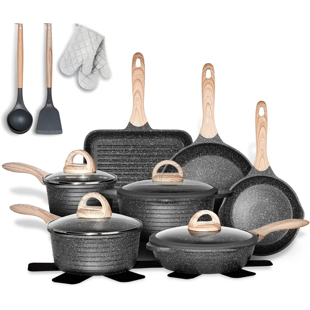 1 - Piece Non-Stick Aluminum Cookware Set c&g outdoors