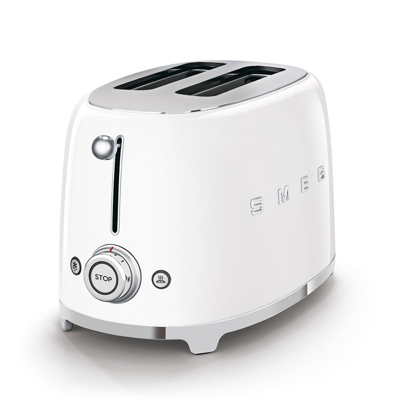 SMEG 50's Retro Style Aesthetic 2 Slice Toaster, White