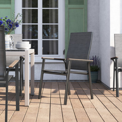 Mcnabb Stacking Aluminum Patio Dining Armchair
