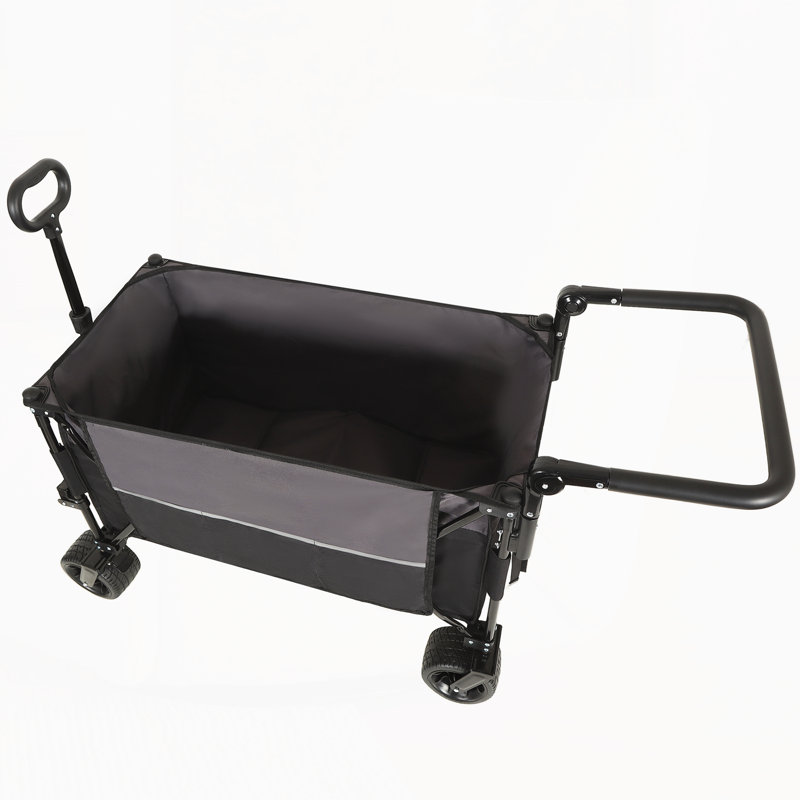 Folding Garden Cart with 360° All-Terrain Wheels, Black;Grey