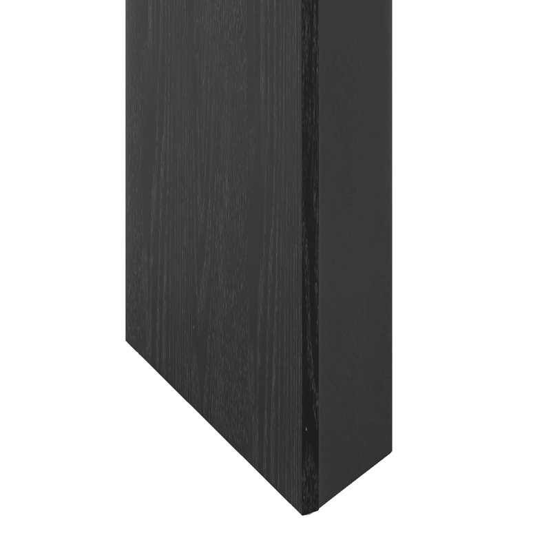 Console avec foyer en placage de bois, Noir