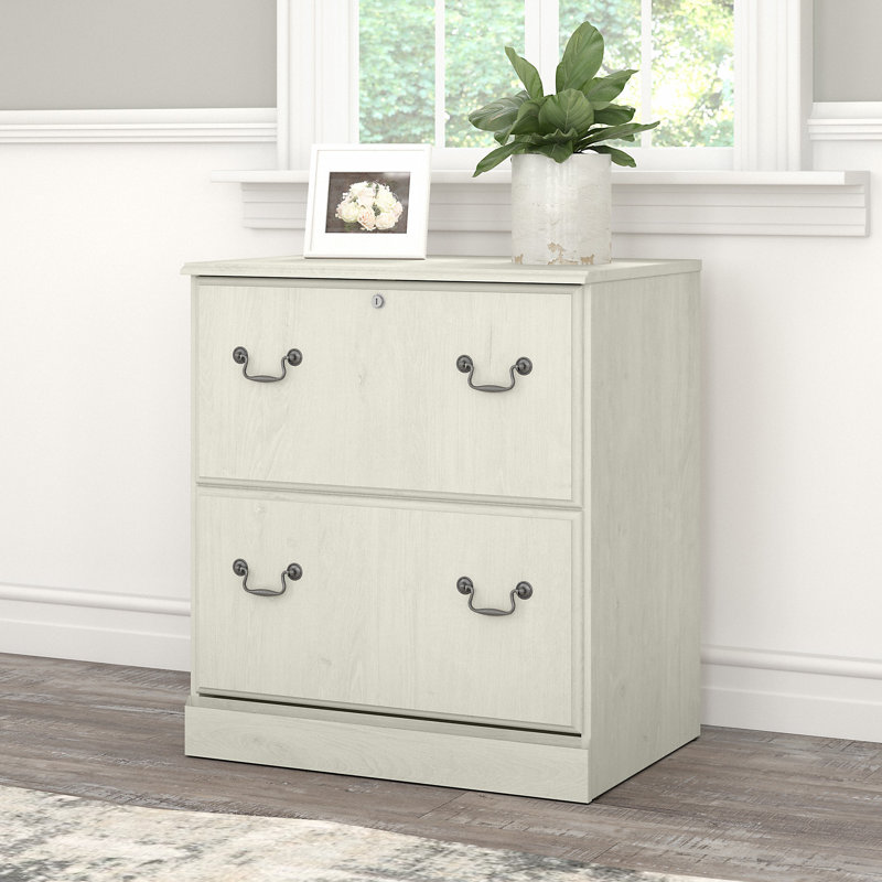 26.85 " Wide 2 Vertical Filing Cabinet, Linen White Oak