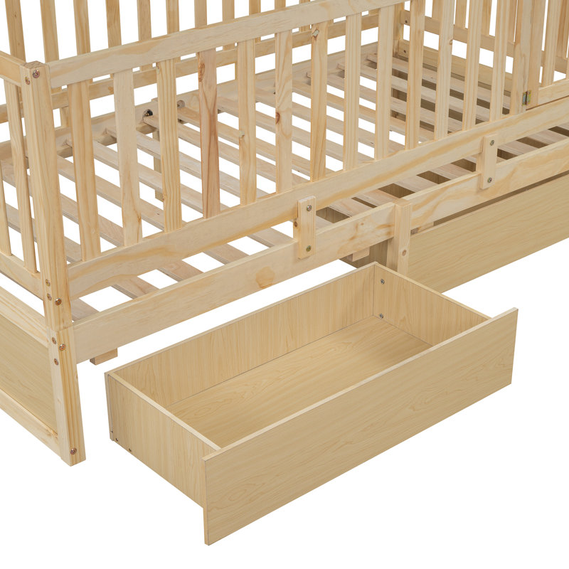 Space-saving Twin Size Solid Wood Daybed With Safety Fence Guardrails - Versatile For Bedroom Playroom