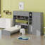 Lit plateforme moderne avec bureau, armoire, armoires et tiroirs pour un rangement maximal-504051218