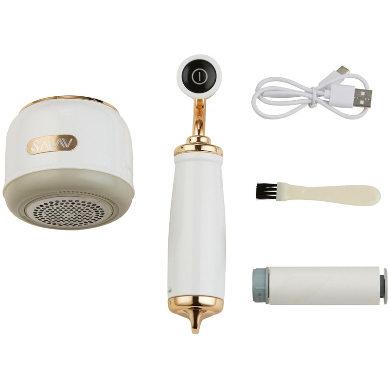 SALAV LR-900 Retro Edition Fabric Shaver + Lint Roller, Titanium, Pearl