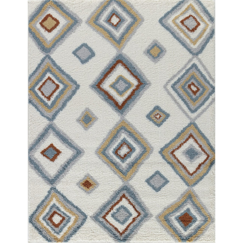 Loft Shag GC_CZY1006 Ivory Soft Ivory Shaggy Rug, Rectangle 5'3"x7'0"