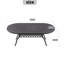 Table de salle à manger en fonte d'aluminium avec structure noire et trou pour parasol