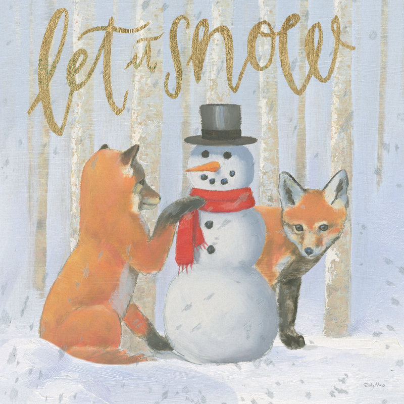 «Christmas Critter Bright III» par Emily Adams - Art textuel sur toile tendue, H 30 po x l 30 po, Toile tendue, Non