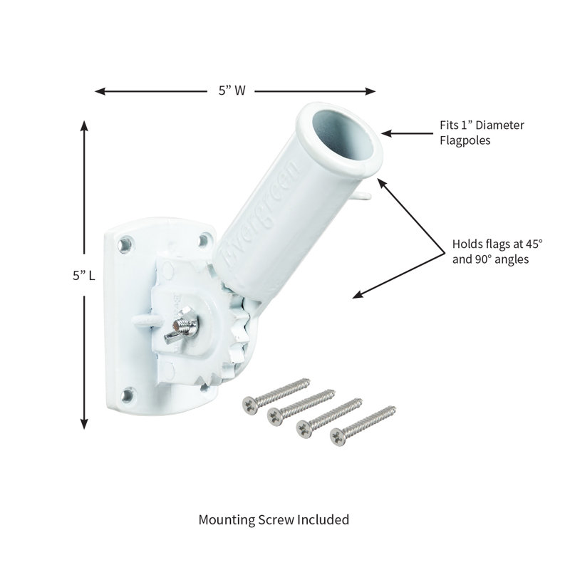 Support de mât ajustable 2,5 po Stapleton, Blanc