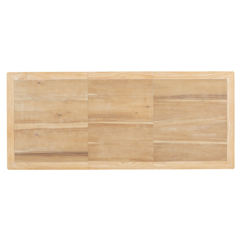 Table de salle à manger extensible avec pieds et plateau en bois massif, élégance rétro pour 8 sièges en bois, capacité de personne