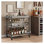 Chariot-bar de service pour la maison avec porte-bouteilles et porte-verres, chariot à boissons sur roulettes