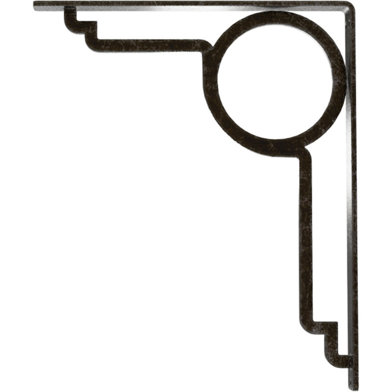 Support en fer forgé Maria, Argenté antique chaleureux, H 15 po x l 1,5 po x p 12 po