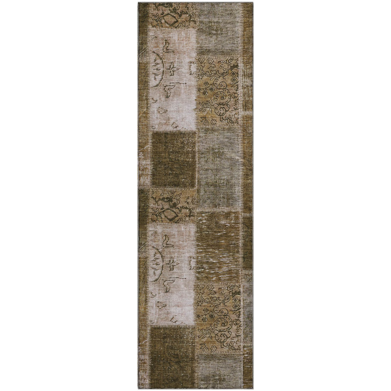 Premium Machine Washable Cerrito Brown Rug, Runner 2'3" x 7'6"