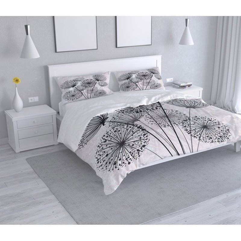 Floral Duvet Cover, King Duvet Cover + 2 King Shams