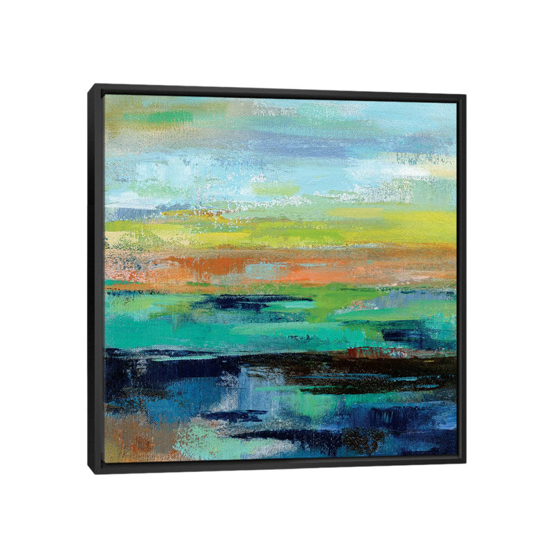 «Delmar Sunset III» par Silvia Vassileva - reproduction d'art, H 37 po x l 37 po x P 1,5 po, Black Framed, No Matte