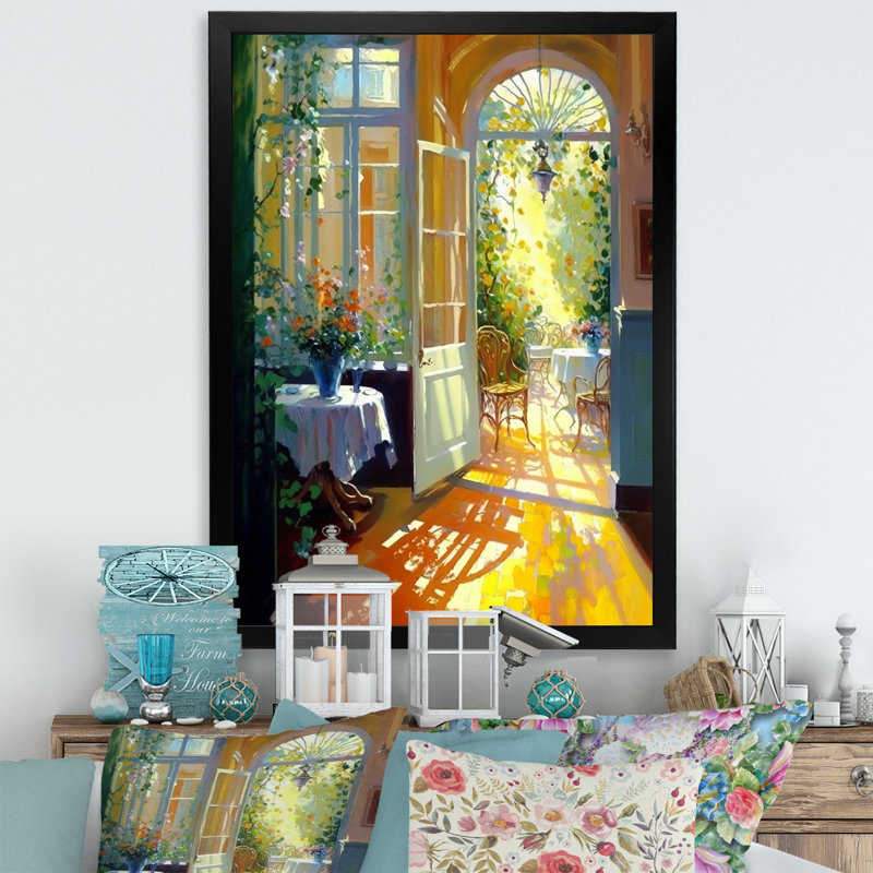 «Sunlight Bliss at the Cottage II», reproduction sur toile, Impression noire sur toile encadrée, L 24 po x H 32 po