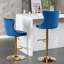 Tabourets de bar modernes en velours bleu, de 2 - siège réglable de 25 à 33 pouces, dossier pour îlot de cuisine de pub et maison, style, confort en pouces-361220009-361220015