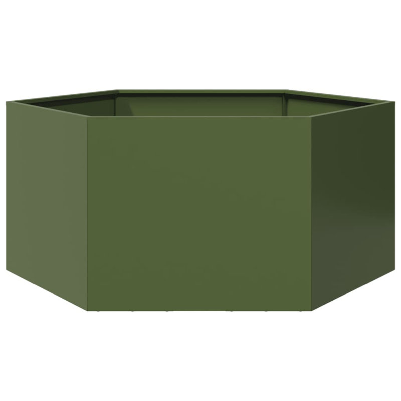 Alivya Metal Elevated Planter, Olive Green, 17.72" H x 40.94" W x 35.43" D
