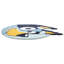 Tapis bleu touffeté de forme Bluey