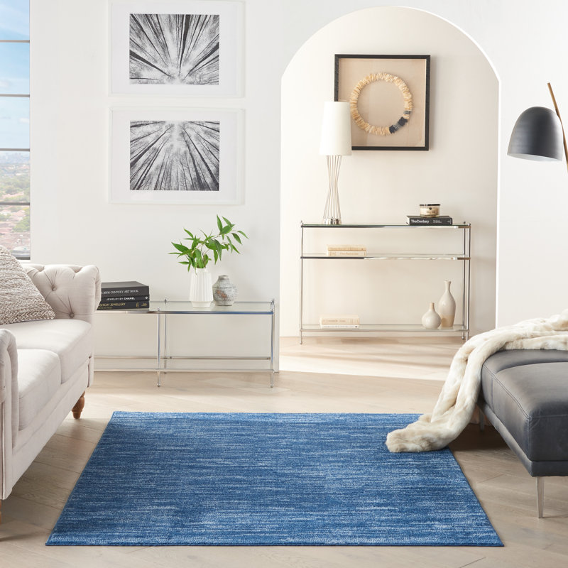 Nourison Essentials Navy/Blue Indoor/Outdoor Area Rug, Rectangle 8' x 10'