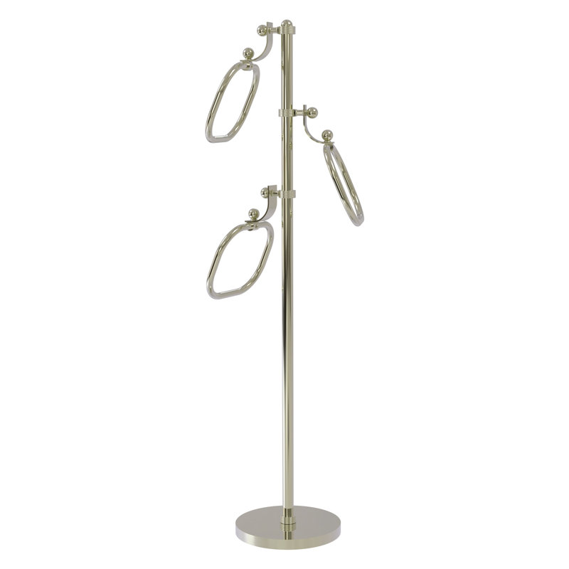 Porte-serviettes sur pied, Nickel poli