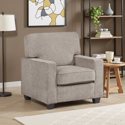 Levid 36" Modern & Contemporary Accent Chair - Chenille Armchair with Comfortable Foam Padding over Pocket Coils and Durable Plywood Frame