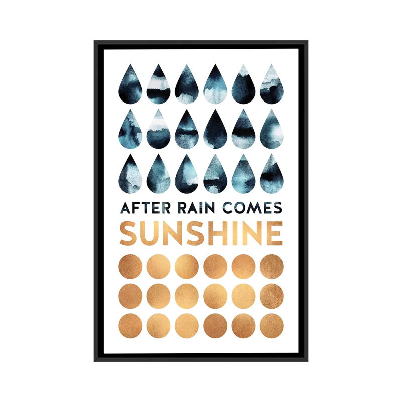 « after pluie is soleil », impression sur toile, H 26 po x l 18 po x P 1,5 po, Toile avec cadre noir, Pas de tapis