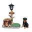 Jardinières lumineuses solaires, décoration Rottweiler rustique en résine 21,65 po pour la maison