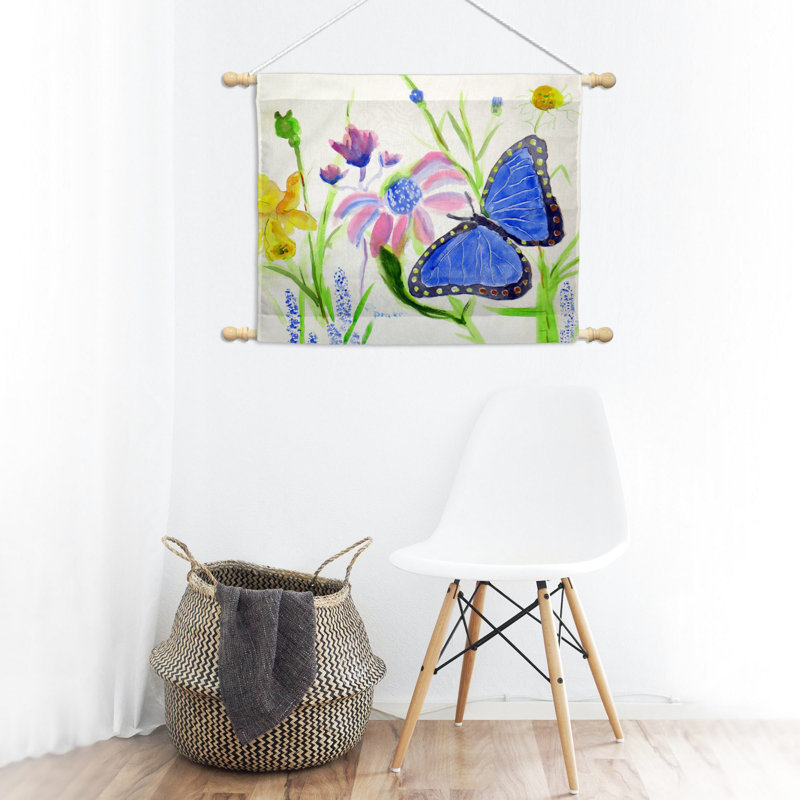 Tapisserie extérieur bleu morpho
