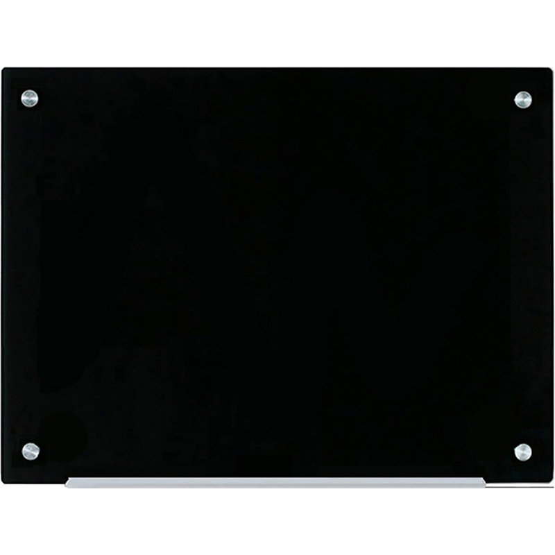 Wall Mounted Magnetic Black Glass Board, 17.72" x 23.63"