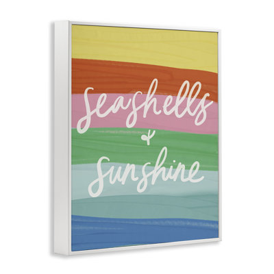  Coquillages et soleil sur arc-en-ciel, estampe numérique par Amanda Houston