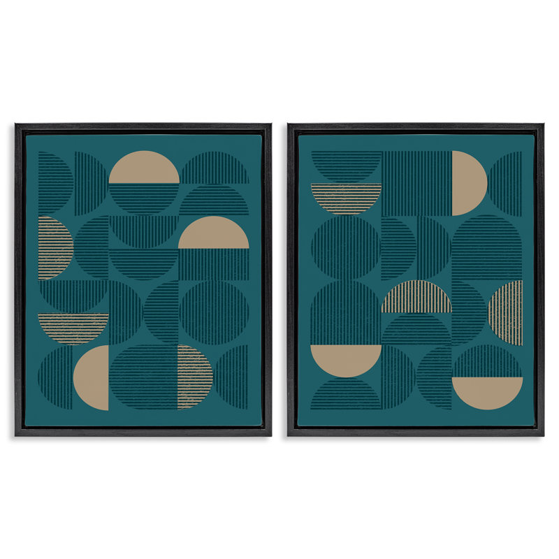 Ensemble de 2 toiles flottantes encadrées Minimalist, H 31 po x l 25 po, Cadre flottant noir de jais