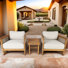 Acacia Wood 2-Person Patio Conversation Set With Cushions