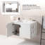 Meuble-lavabo de salle de bain avec lavabo, 2 portes et tablette de rangement ouverte-1408743498