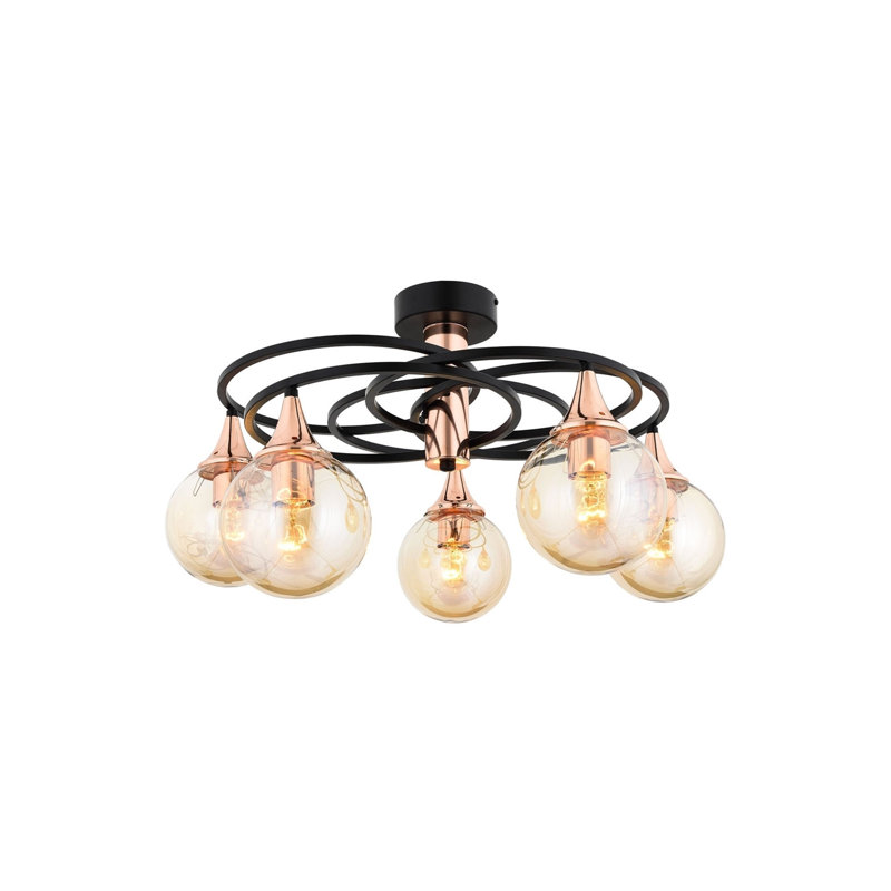 Charlesville Semi Flush Mount, Black