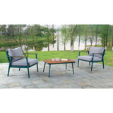 Ibon 2 - Person Patio Dining Set with Rectangular Table , Cushions Included