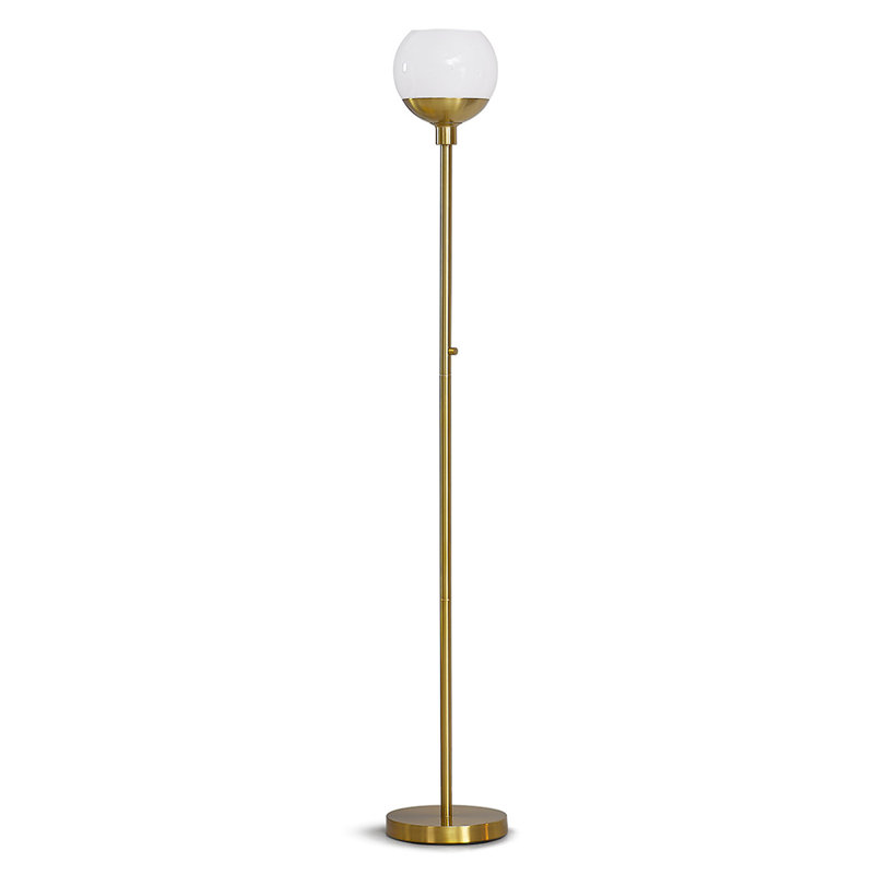 Torchère à DEL 71 po Eveana, Laiton brossé, Blanc