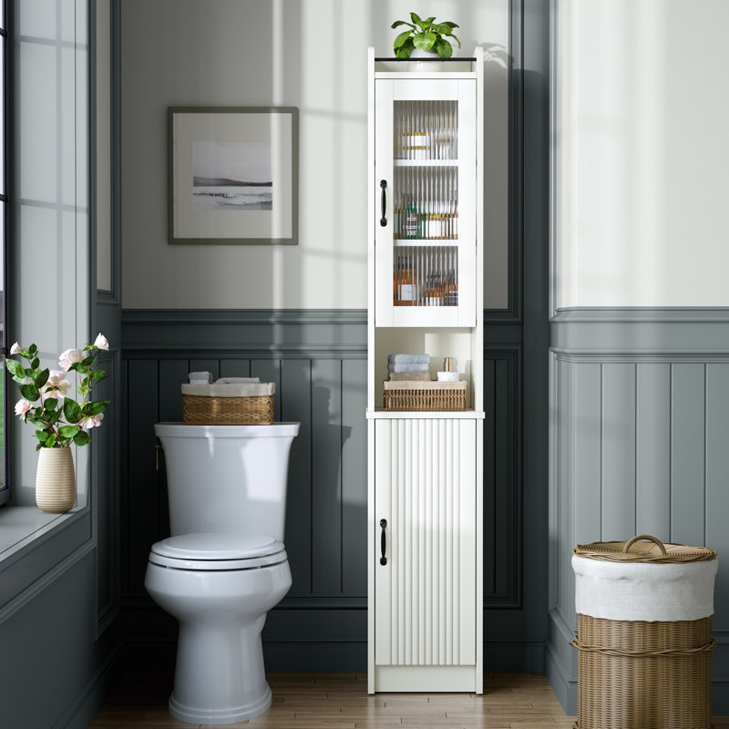 Armoire de rangement de 71 po de hauteur, armoire de rangement mince multifonctionnelle, Blanc, crème