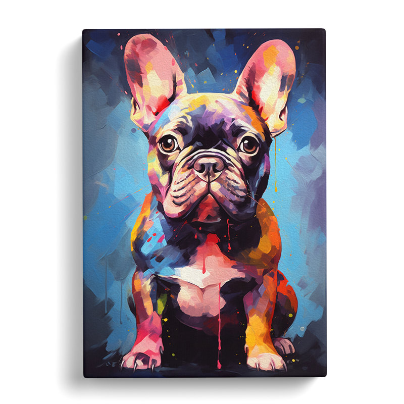 French Bulldog Contemporary Art No.2 - Wrapped Canvas, 76cm H x 50cm W x 3cm D