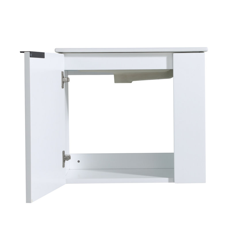 Meuble-lavabo de salle de bain avec lavabo, Blanc