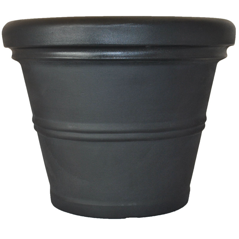 Canotib Pot Planter, Black, 10" H x 13.5" W x 13.5" D