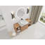 Meuble-lavabo mural avec lavabo d'art en céramique et 2 tablettes de rangement