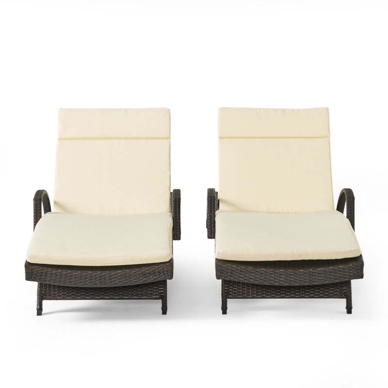 Ensemble de chaises longues inclinables 79,5 po Blaise, Beige