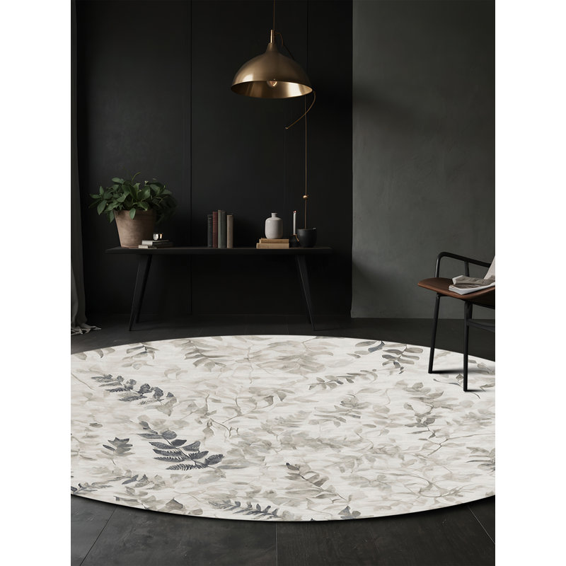 Silky Soft Plush Gray Area Rug, Round 6'